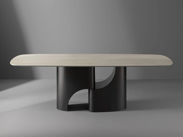Tavolo Taijitu con top in ceramica di Bonaldo
