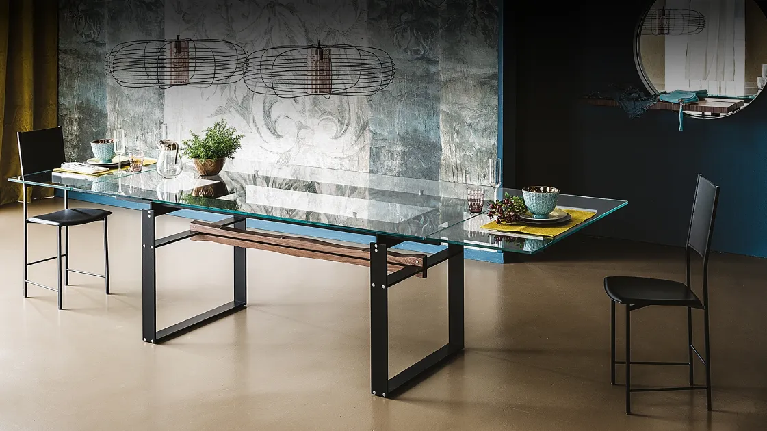 Tavolo con piano in vetro allungabile Jerez Drive di Cattelan Italia