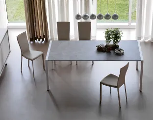 Tavolo allungabile con struttura in acciaio e piano in laminato Pedro Drive di Cattelan Italia