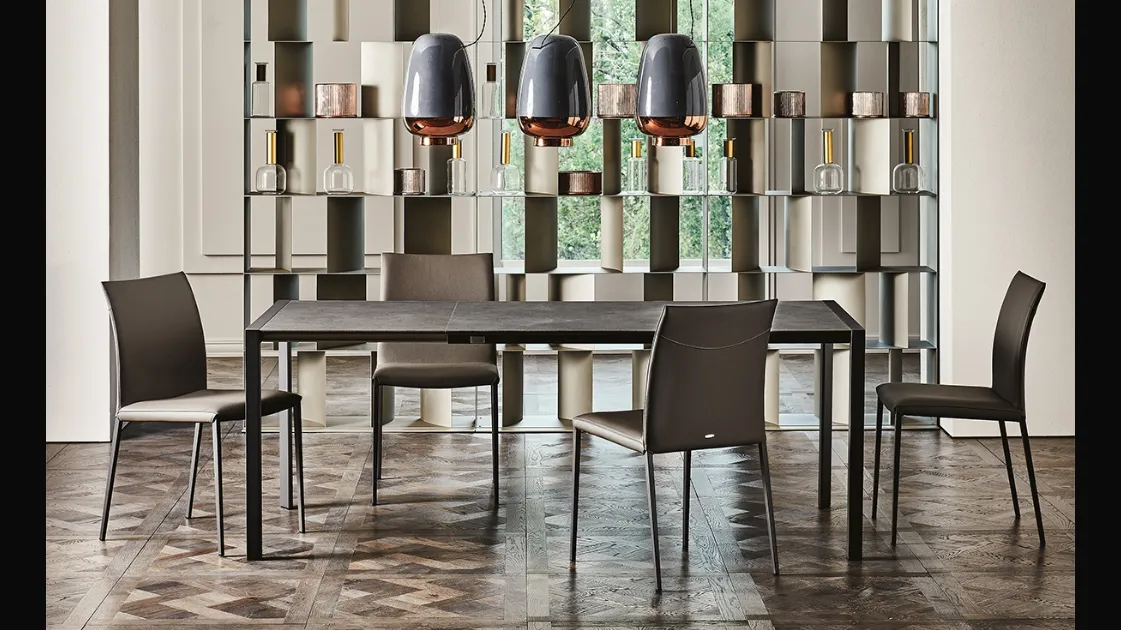 Tavolo allungabile con struttura in acciaio e piano in laminato Pedro Drive di Cattelan Italia