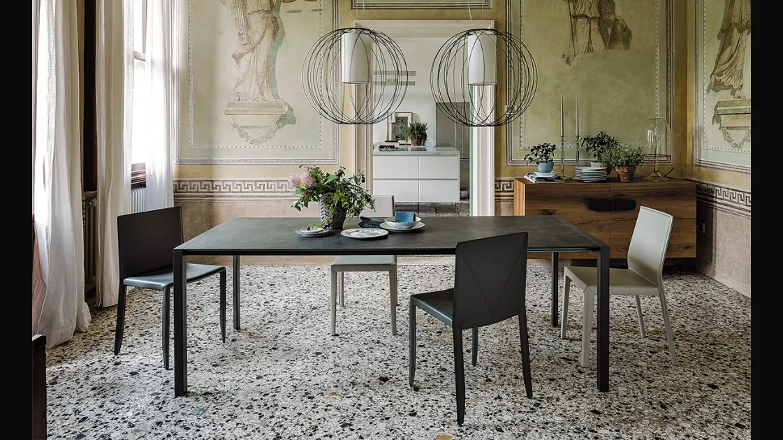 Tavolo allungabile con struttura in acciaio e piano in laminato Pedro Drive di Cattelan Italia