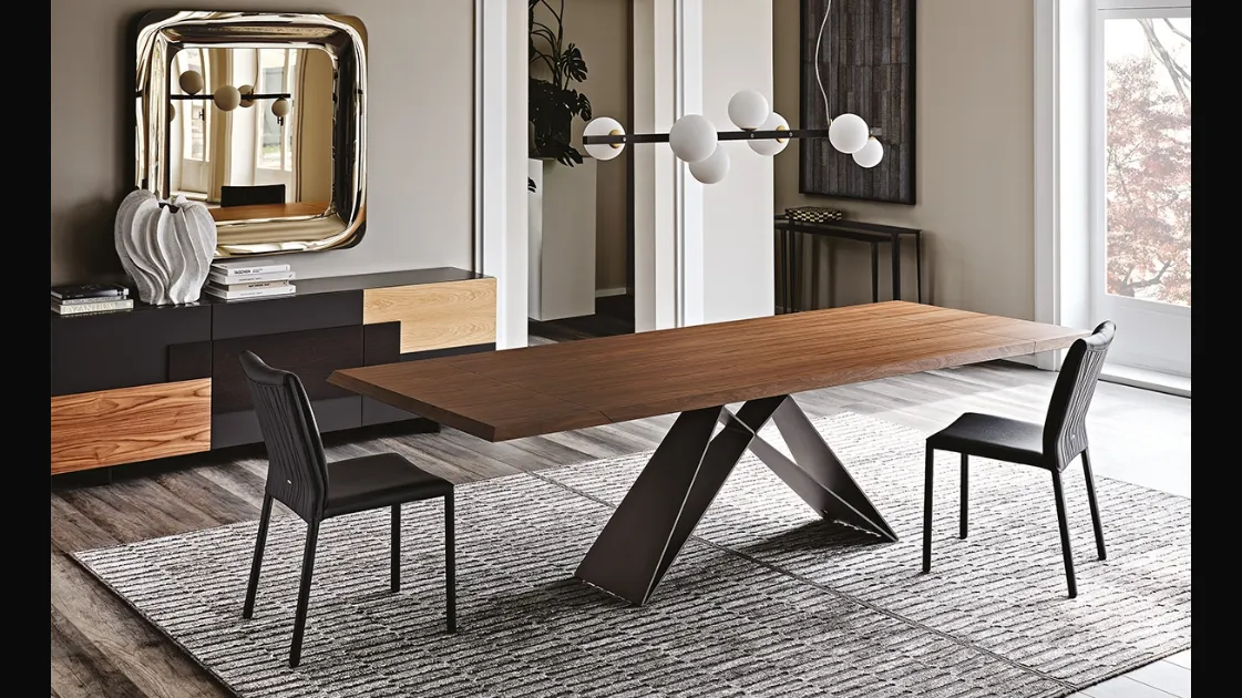 Tavolo allungabile con piano in noce Premier Wood Drive di Cattelan Italia
