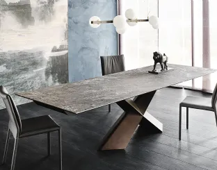 Tavolo allungabile con piano in ceramica Tyron Keramik Drive di Cattelan Italia