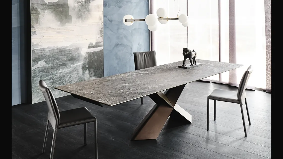 Tavolo allungabile con piano in ceramica Tyron Keramik Drive di Cattelan Italia