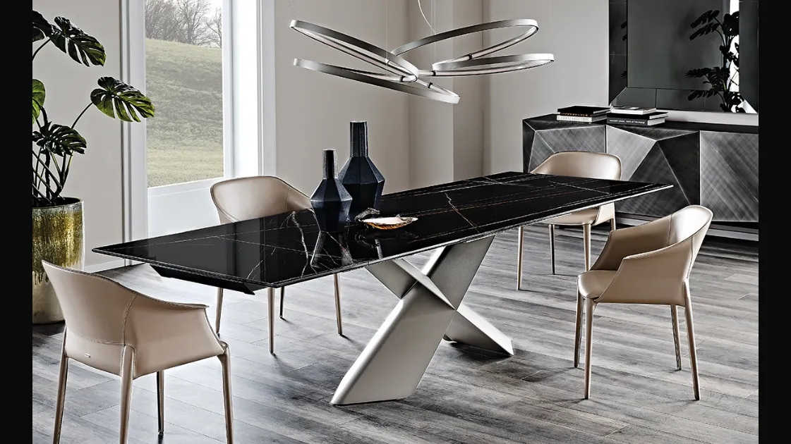 Tavolo allungabile con piano in ceramica Tyron Keramik Drive di Cattelan Italia