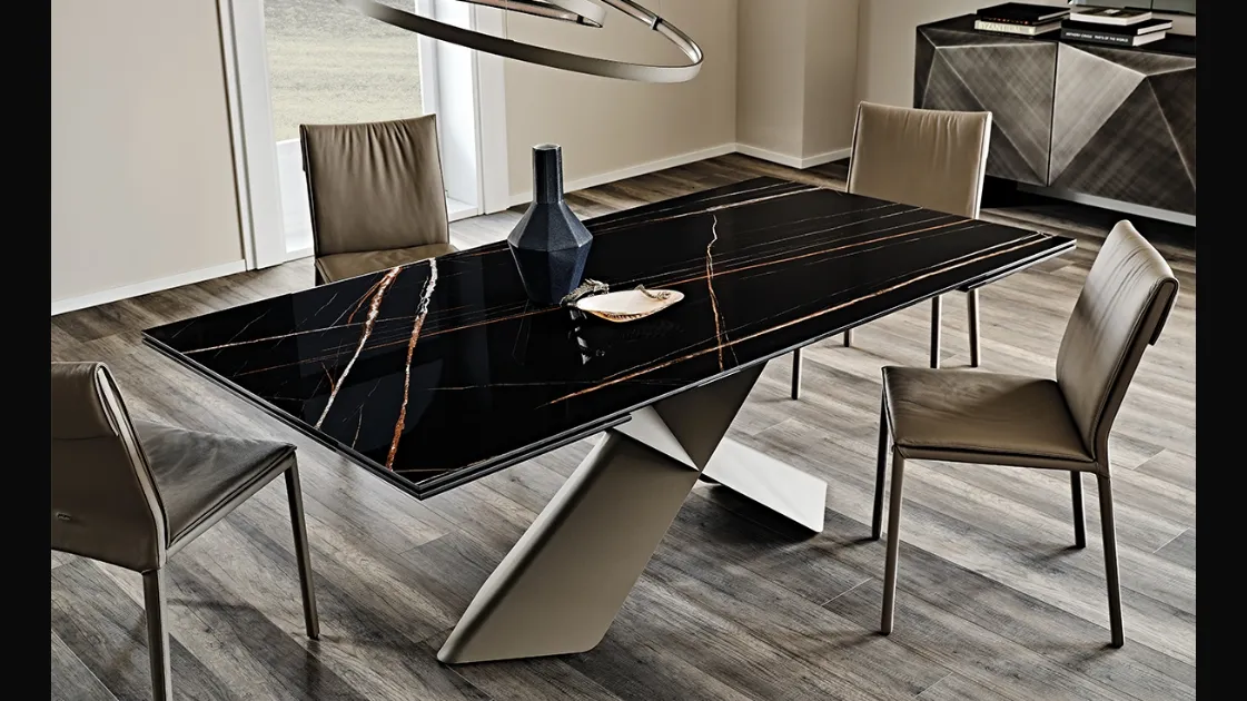Tavolo allungabile con piano in ceramica Tyron Keramik Drive di Cattelan Italia