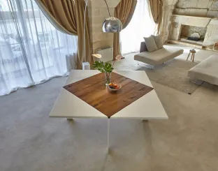 Tavolo allungabile quadrato con top in legno Loto di Lago