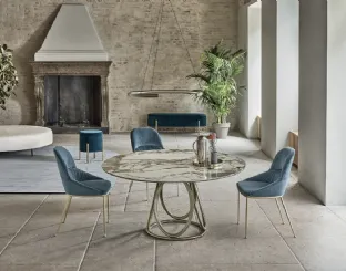 Tavolo Louis Rotondo in SuperMarmo di Bontempi