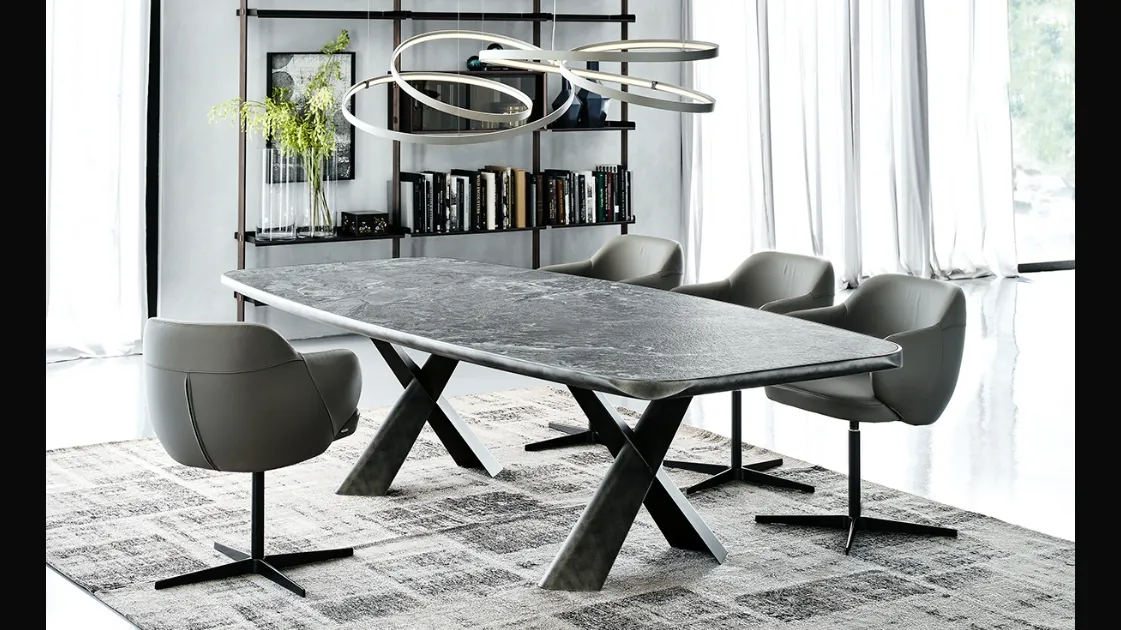 Tavolo con piano in ceramica raffinata Mad Max Keramic Premium di Cattelan Italia