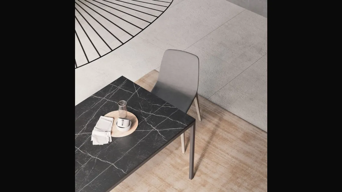 Tavolo di design con piano in marmo Slim 01 di Orme