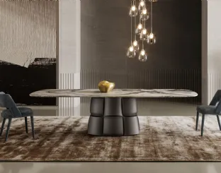 Tavolo Palazzo con top in marmo e base in poliuretano di Bonaldo