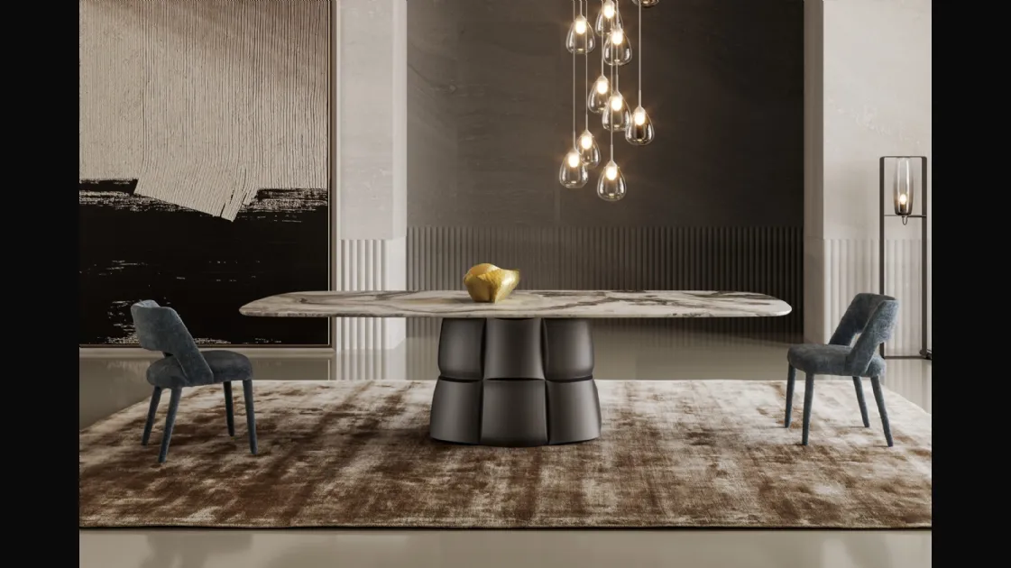 Tavolo Palazzo con top in marmo e base in poliuretano di Bonaldo