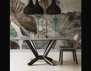 Tavolo rotondo con piano in ceramica Planer Keramic Round di Cattelan Italia
