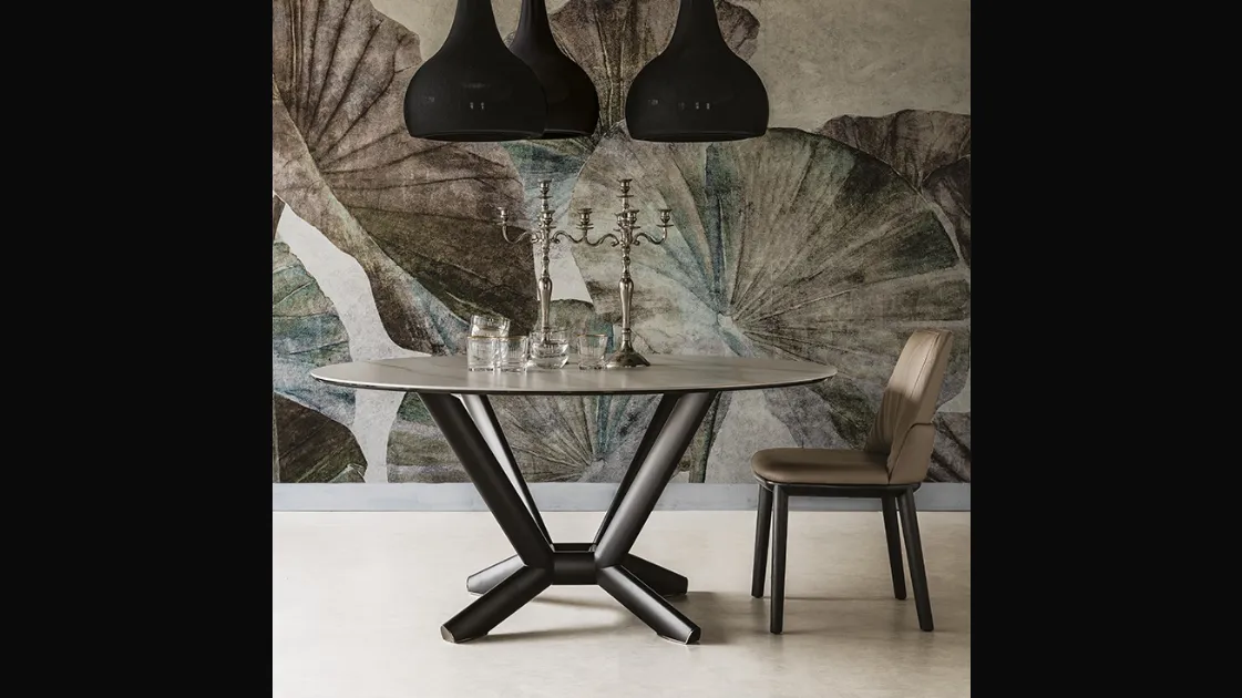 Tavolo rotondo con piano in ceramica Planer Keramic Round di Cattelan Italia