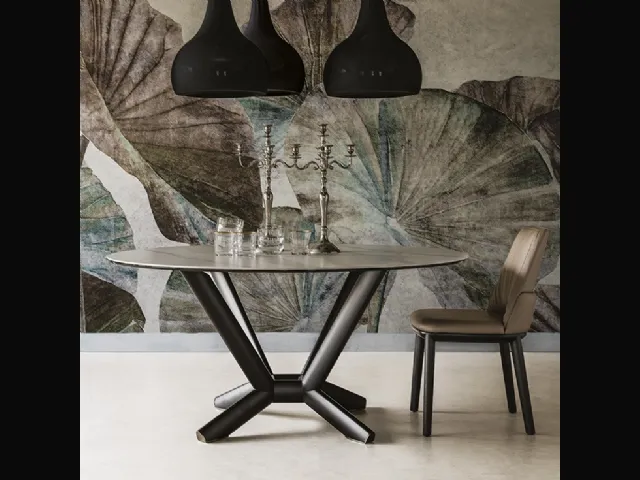 Tavolo rotondo con piano in ceramica Planer Keramic Round di Cattelan Italia