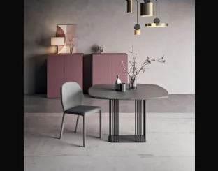 Tavolo di design da 4 posti con piano in marmo Sambuco di Orme