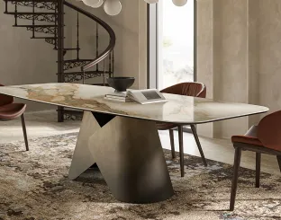 Tavolo in ceramica con base in metallo Scott Keramik di Cattelan Italia