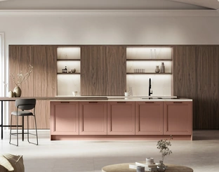 Cucina Classica con isola Opera 01 in laccato e laminato di Arredo3