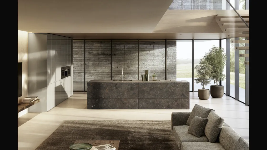 Cucina Design con isola 36e8 Cut Project 2822 di Lago