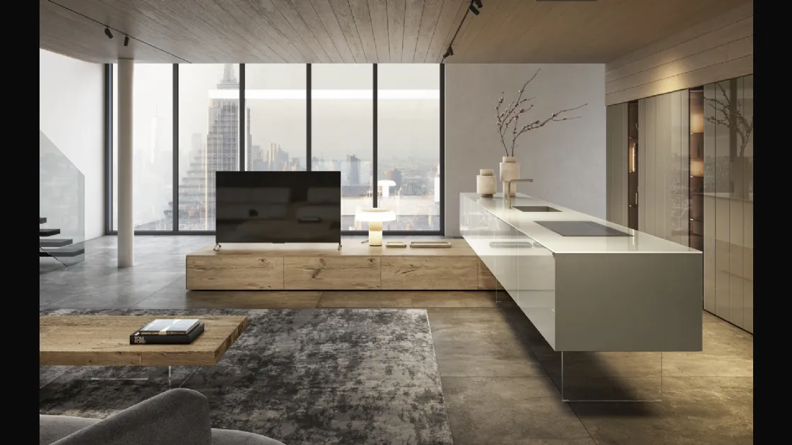 Cucina Design con isola 36e8 Cut Project 2823 di Lago