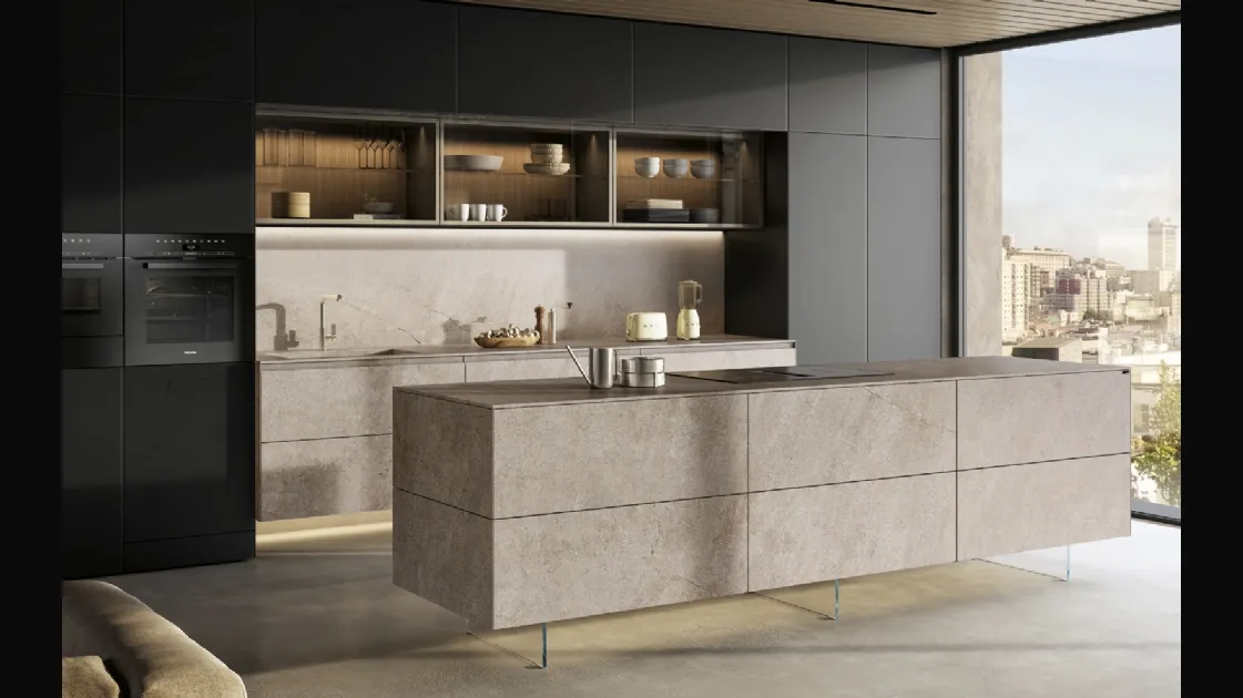 Cucina Design con isola 36e8 Cut Project 2825 di Lago