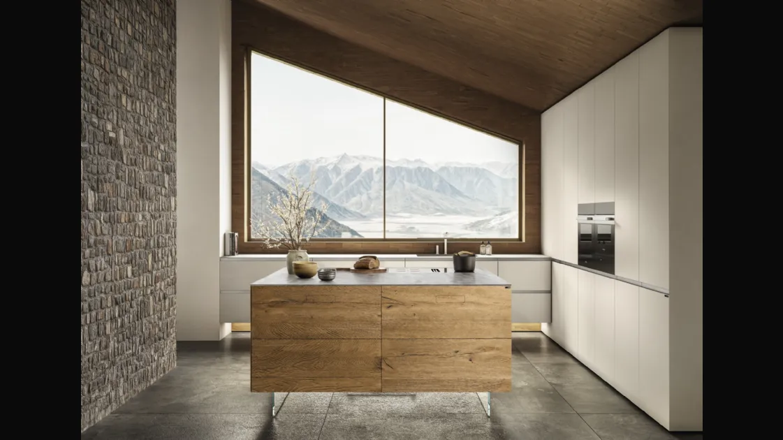 Cucina Design in laccato con isola in legno 36e8 Cut Project 2826 di Lago