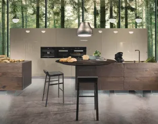 Cucina Design rotonda a isola in vetro effetto marmo Air Marble XGlass Marquina di Lago