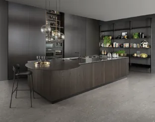 Cucina Design lineare in rovere e acciaio D12 001 di Doimo Cucine