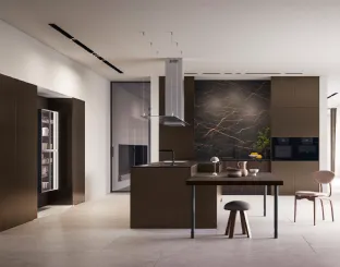 Cucina Design D12 e D23 in Vetro bronzato e Rovere di Doimo Cucine