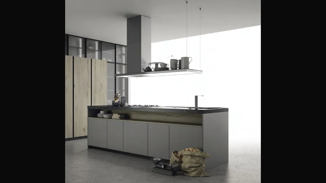 Cucina Design con isola Aspen composizione 2 di Doimo Cucine