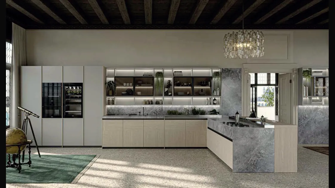 Cucina Design con penisola Loggia In 02 di Zampieri Cucine