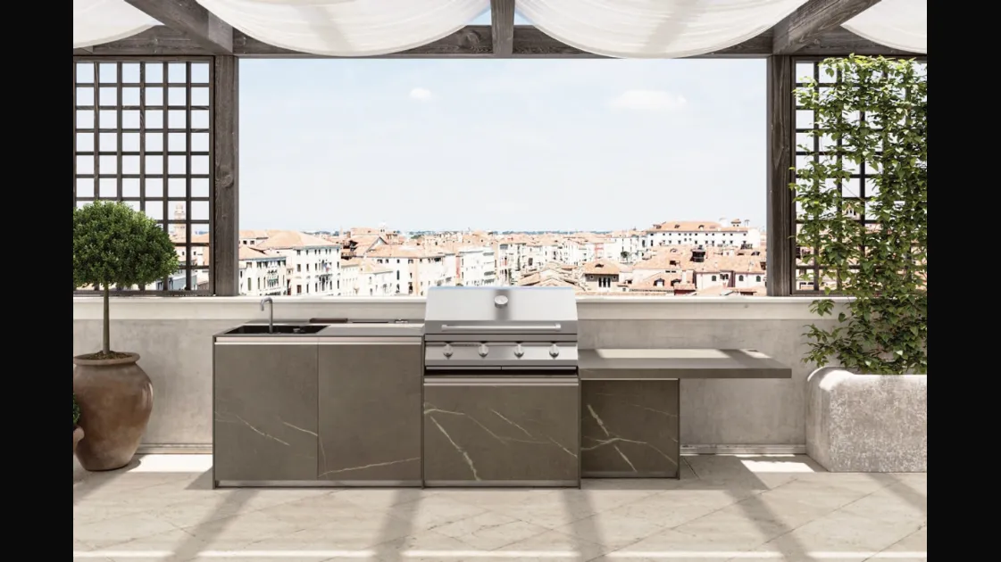 Cucina Design con isola in gres Venezia 2|1 di Zampieri Cucine