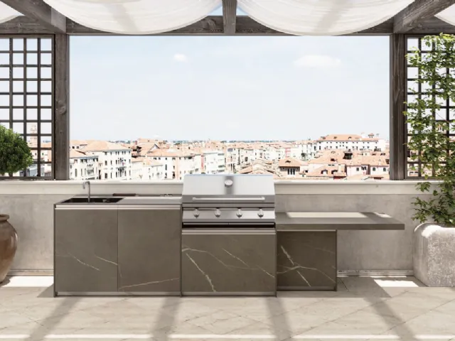 Cucina Design con isola in gres Venezia 2|1 di Zampieri Cucine