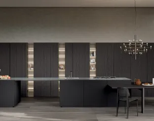 Cucina Design con isola in laccato con top in acciaio inox Y Collection 01 di Zampieri Cucine