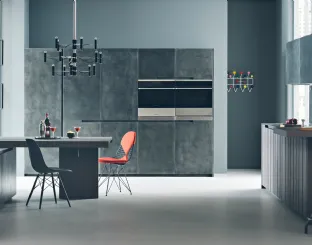 Cucina Design ad angolo Fifty 02 in rovere e finitura Metal di Zampieri Cucine