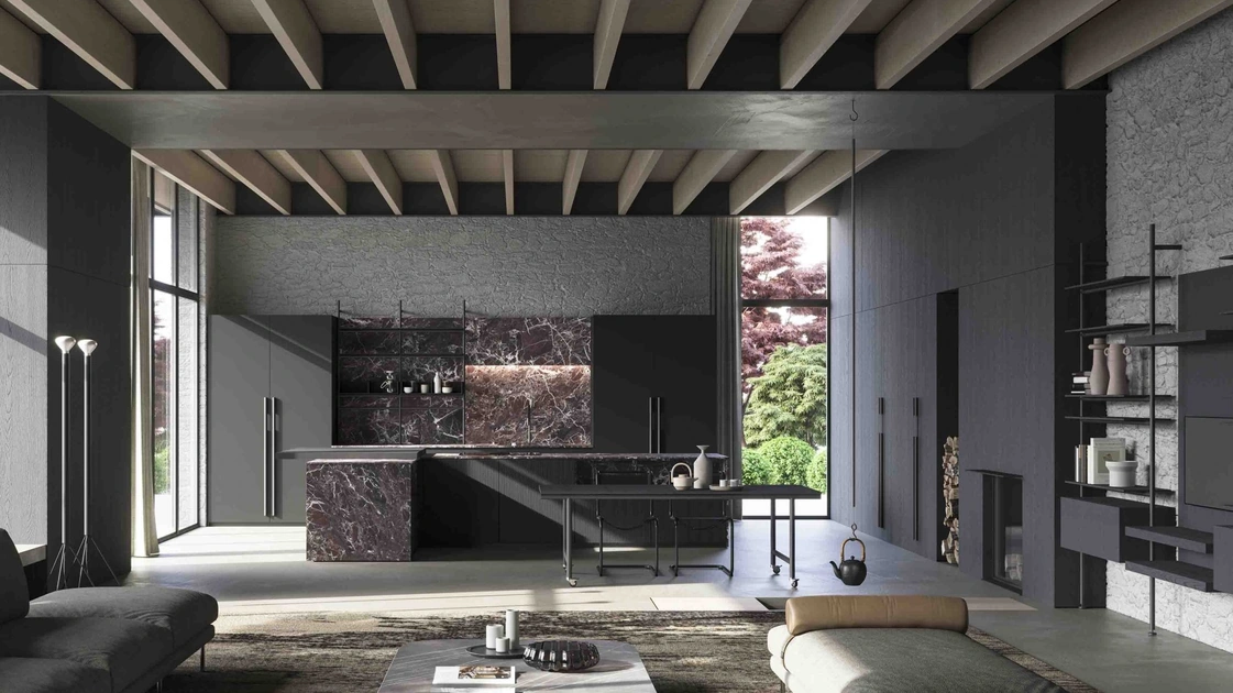 Cucina Design Irori 01 in laccato e Gres di Zampieri Cucine