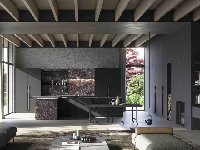 Cucina Design Irori 01 in laccato e Gres di Zampieri Cucine
