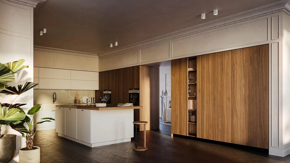 Cucina Moderna con isola All-Around D23 02 di Doimo Cucine