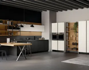 Cucina Moderna angolare in legno laccato Asia 02 di Arredo3