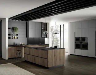 Cucina Moderna in rovere con penisola Asia 03 di Arredo3