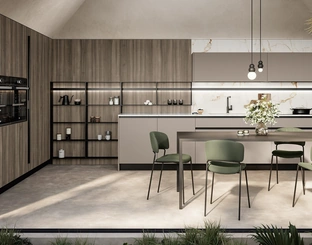 Cucina Moderna angolare Cloe 04 in laccato e laminato di Arredo3