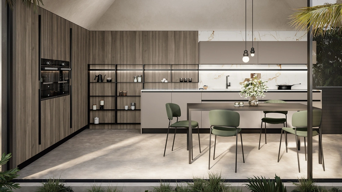 Cucina Moderna angolare Cloe 04 in laccato e laminato di Arredo3