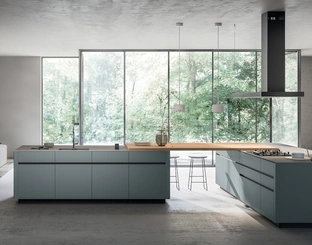 Cucina Moderna con doppia isola Glass 02 di Arredo3