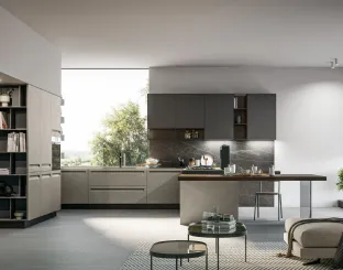 Cucina Moderna in Pet e laminato con penisola Tekna 05 di Arredo3