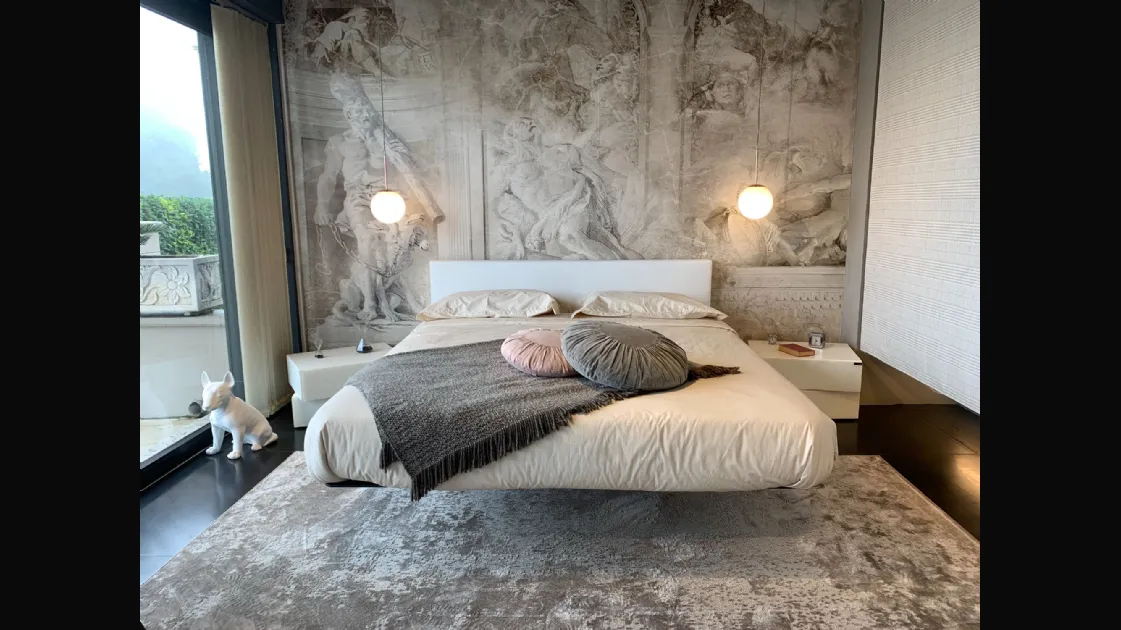 Letto Lago modello Fluttua con Testata Ecopelle