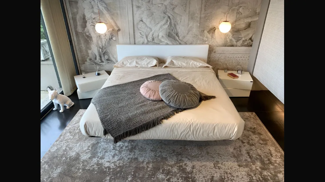 Letto Lago modello Fluttua con Testata Ecopelle