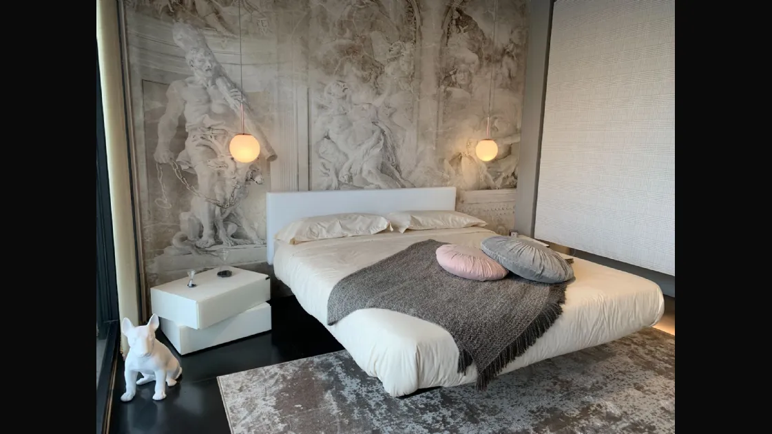 Letto Lago modello Fluttua con Testata Ecopelle
