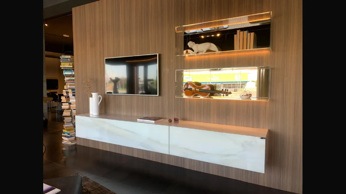 Parete Attrezzata Lago modello Materia e 36e8 Glass