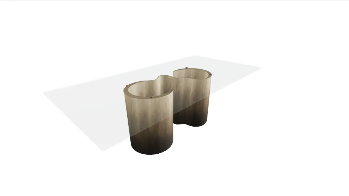 TAVOLO CATTELAN ITALIA MODELLO PAPEL GLASS