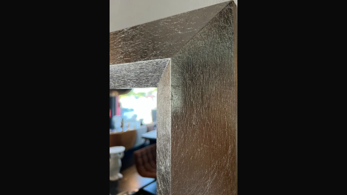 Specchiera Artigianale con cornice in legno Argento